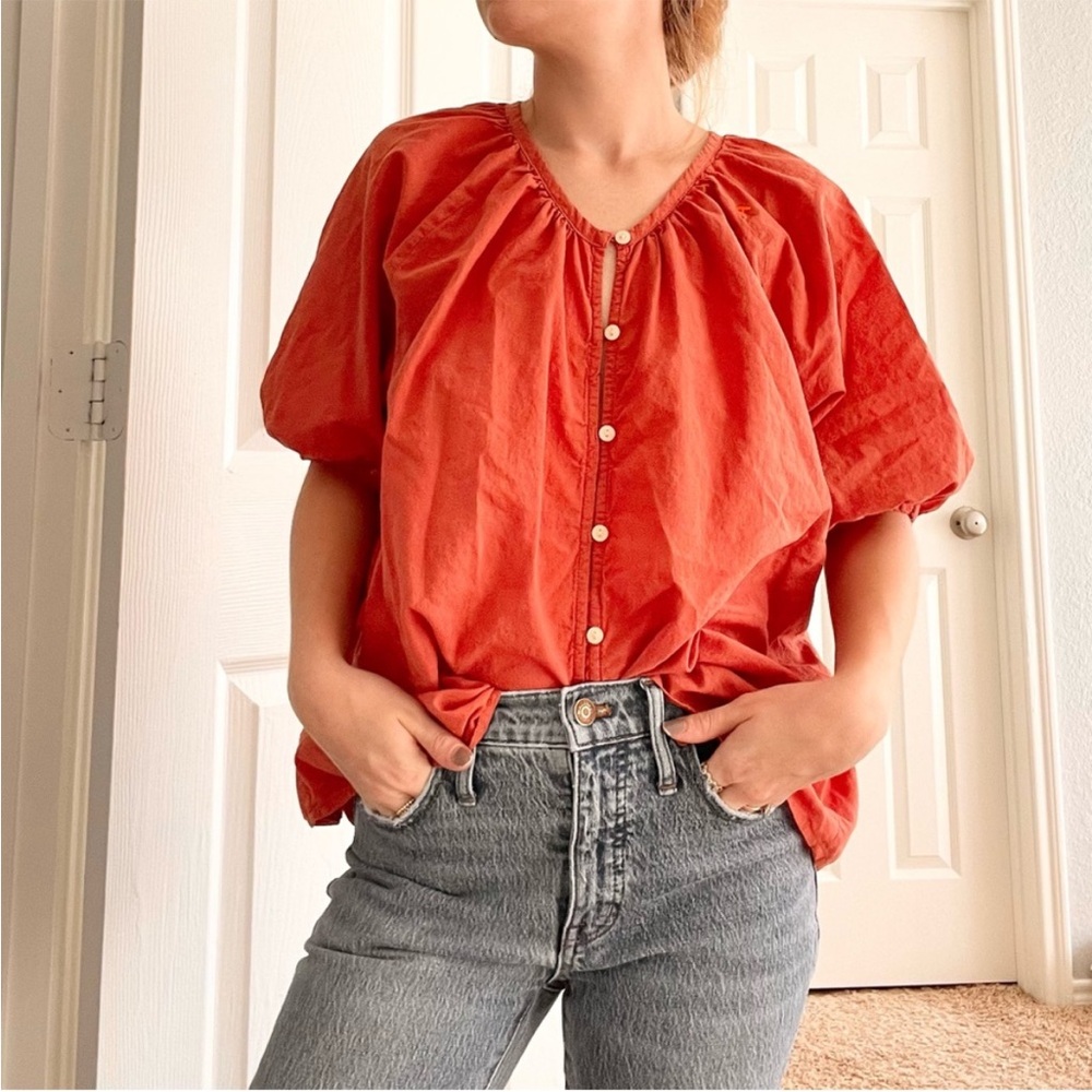Universal Thread Women's Rust Button-Up Blouse - image 5